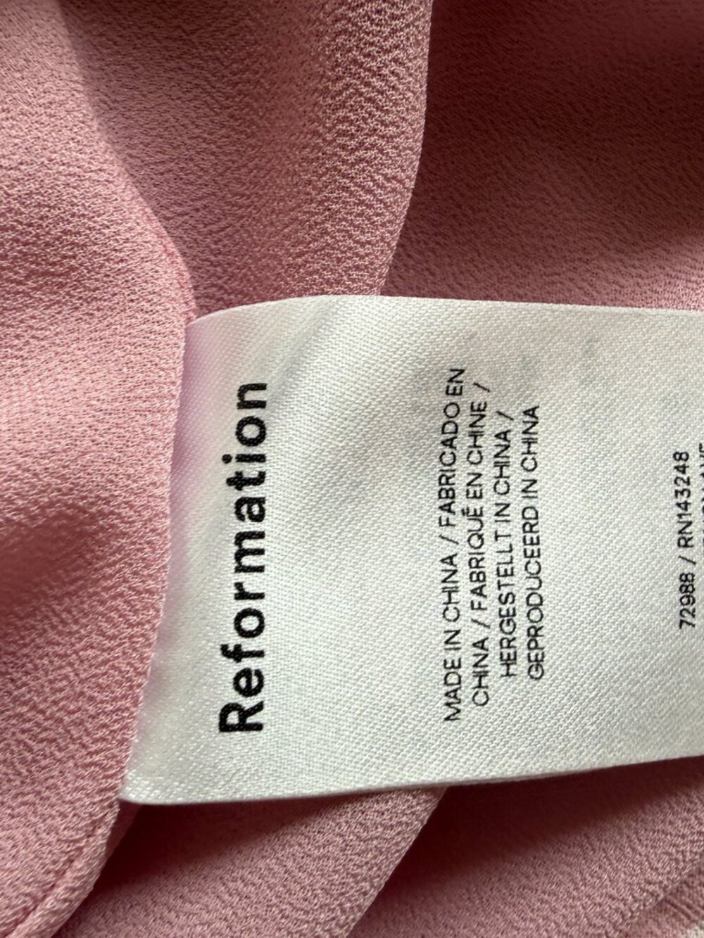 LIKE NEW Reformation Ceara Dress Pink - Size 4 - Picture 9 of 11